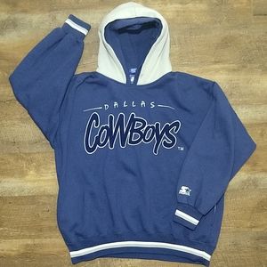 Vtg Men's Dallas Cowboys Starter Hoodie Blue Large